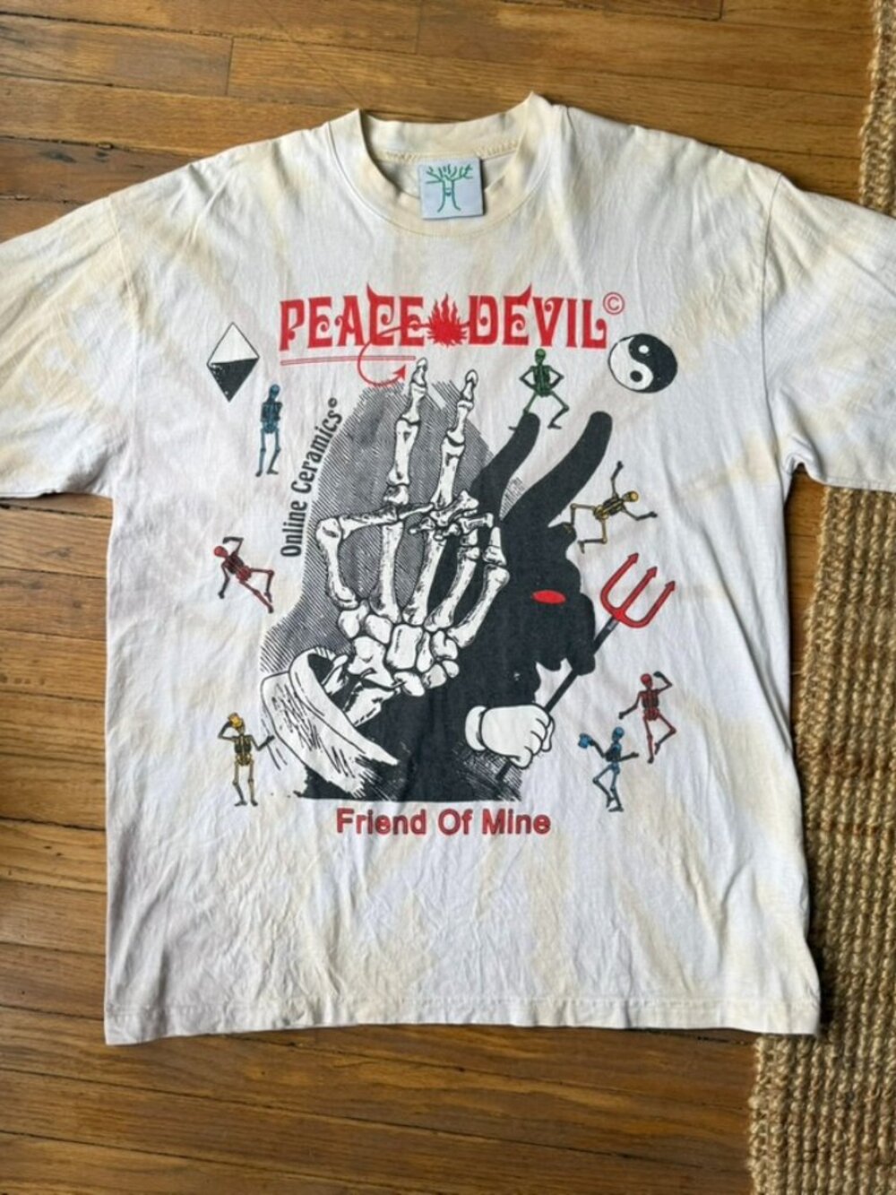 Online Ceramics Peace Devil Tie Dye T-Shirt